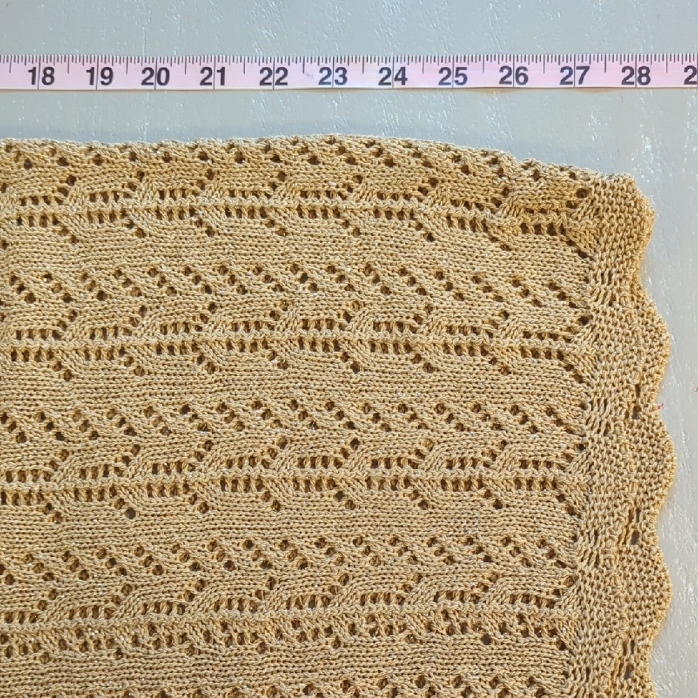 Vintage‎ Knit Sweater Tunic Long Gold Tan Metallic size Large image 6